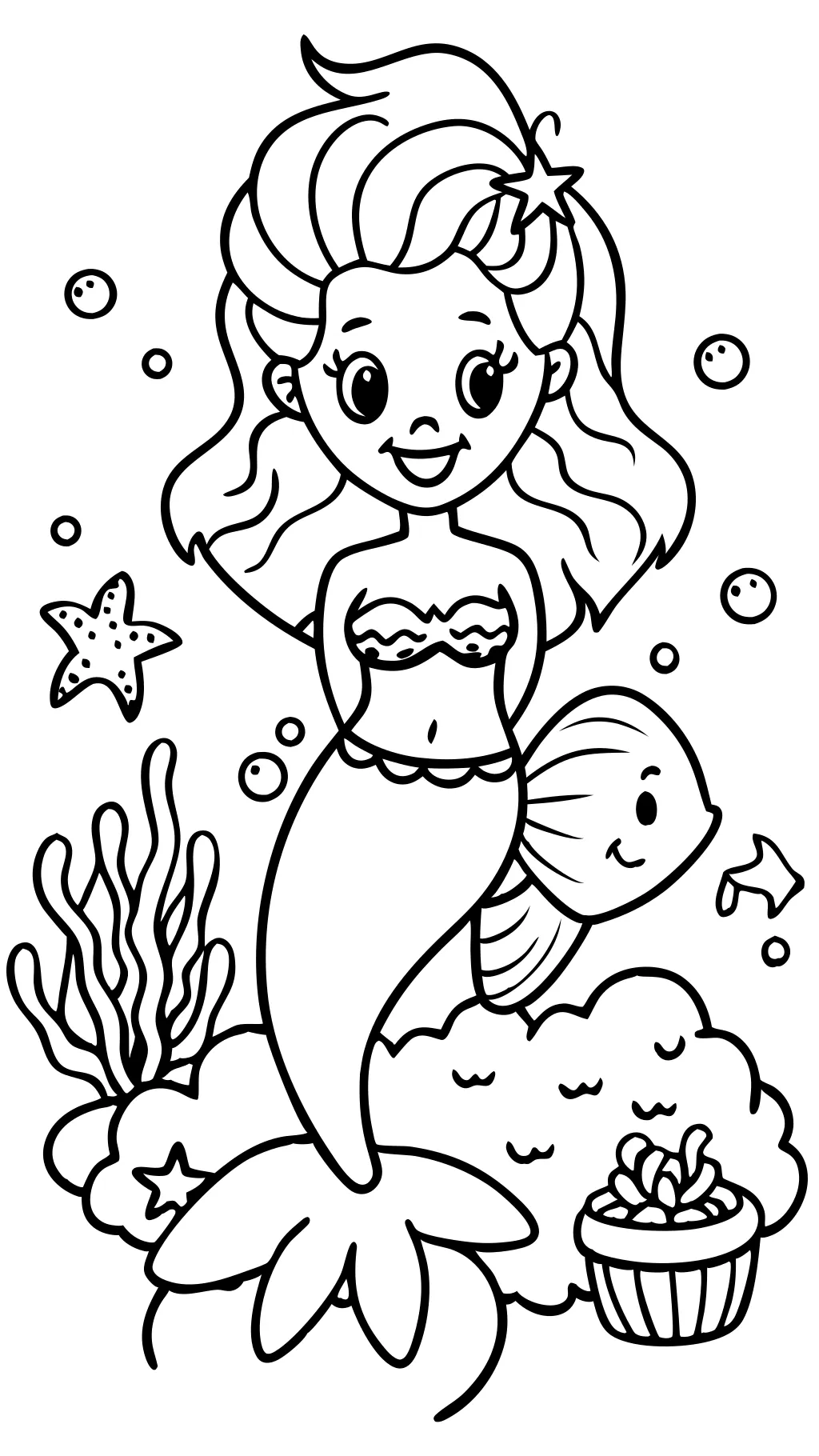 coloriage de petite sirène